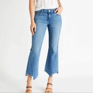 Etica New Micki Owens Lake Asymmetrical Hem Crop Flare Cutoff Jeans Size 26